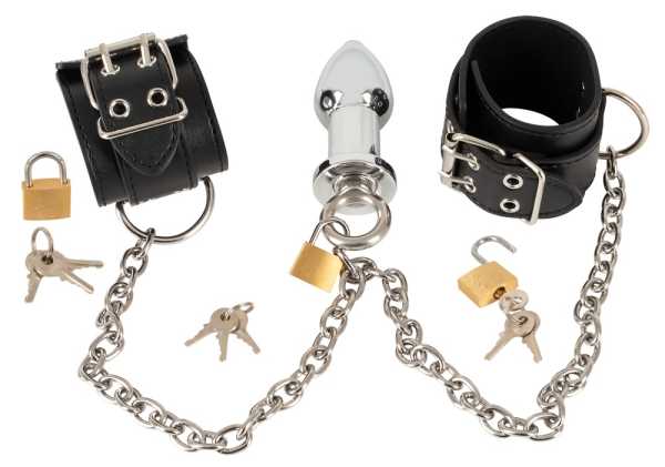 Cuffs & Plug Handfesseln mit Analplug fetish collection Schwarz