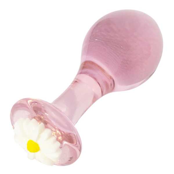 Flower Glass-Buttplug Pink 11 cm