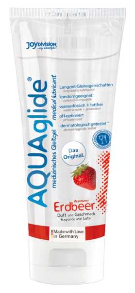 Joydivision Medizinisches Gleitgel auf Wasserbasis mit Erdbeer-Duft und -Geschmack 100 ml