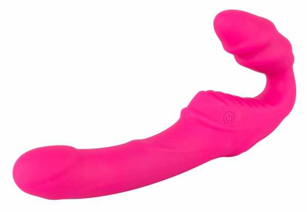 Vibrating Strapless Strap-On Double Teaser Pink
