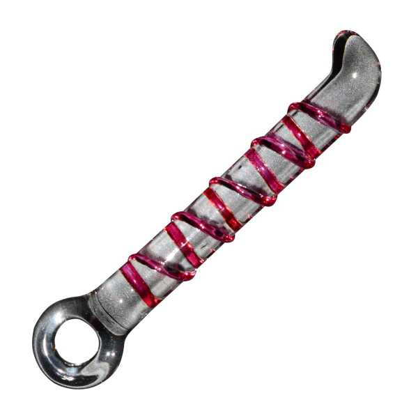 Deluxe Glas-Dildo Red Ring