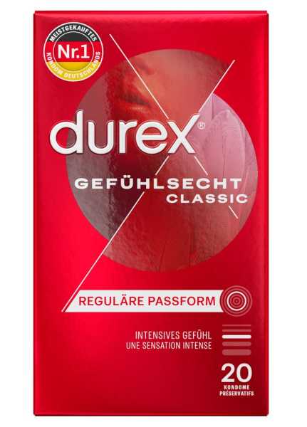 Durex 20 Gefühlsecht Classic Kondome 56 mm